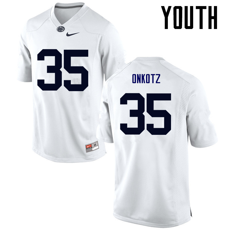 NCAA Nike Youth Penn State Nittany Lions Dennis Onkotz #35 College Football Authentic White Stitched Jersey WXA4898BH